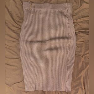 Princess Polly Ribbed Pencil Skirt - Brown